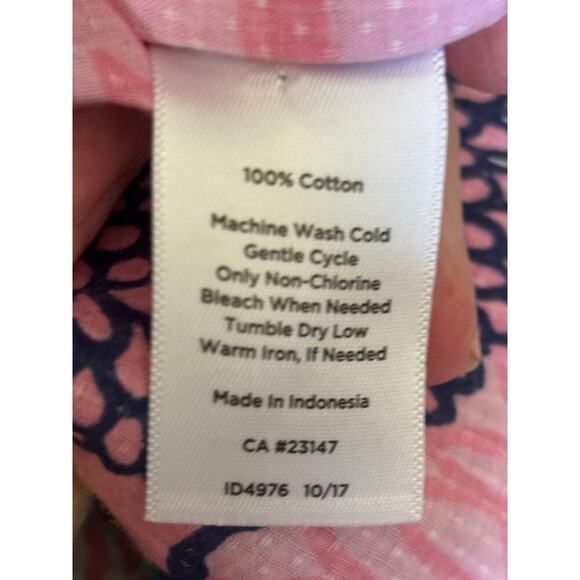 Talbots pink/green tunic, resort, vacation, travel, colorful, coastal, preppy - Picture 7 of 7